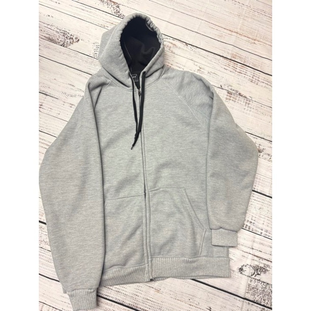 True‎ Rock XXL Gray Full Zip Up Hoodie Casual Activewear Sweatshirt Mens
